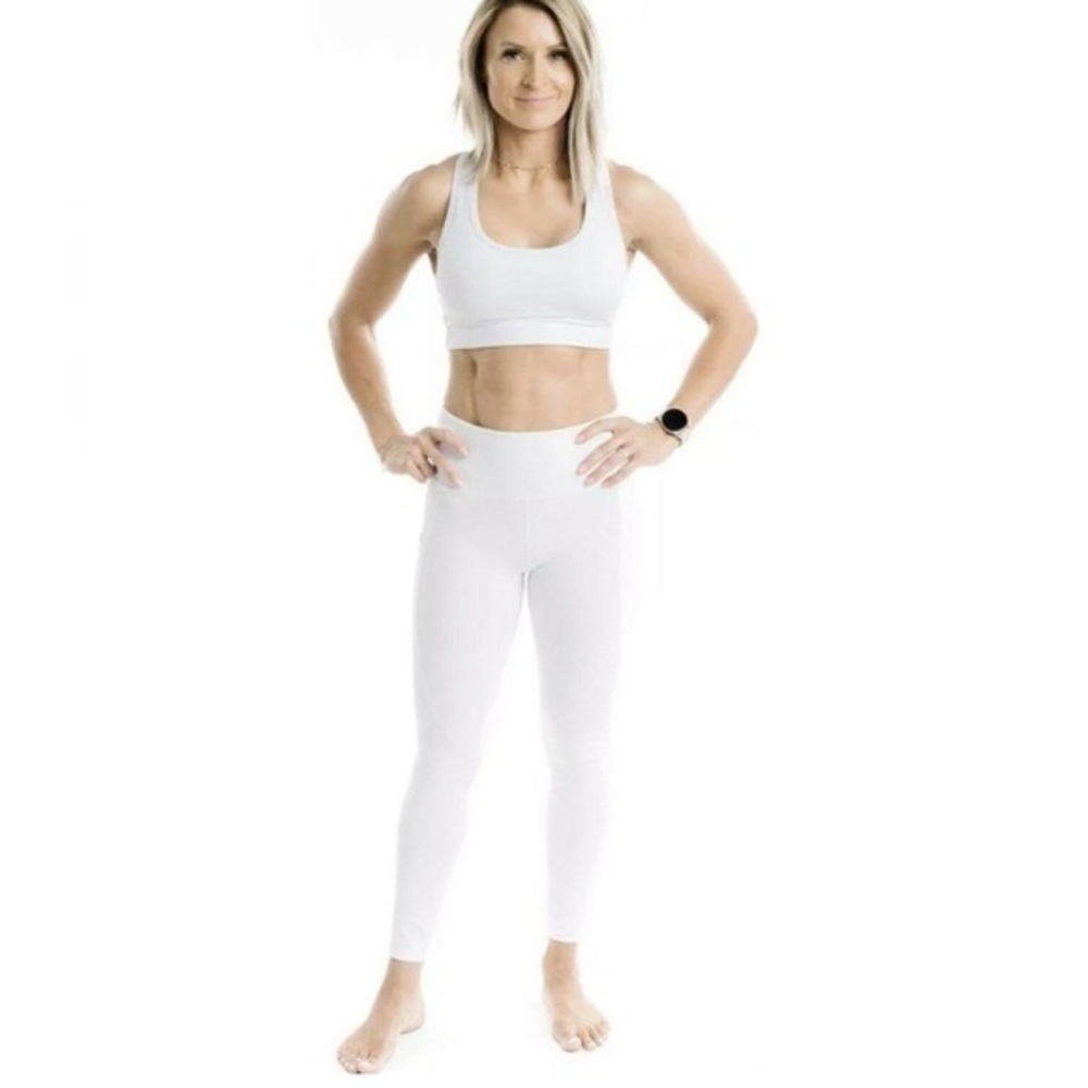 Zyia White Viper Pocket Light n Tight Hi-Rise 7/8 24" Leggings Size 12